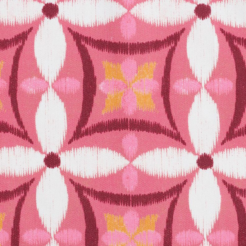 Tecido para decoração Lona Look bordado grande – pink/marfim,  image number 1