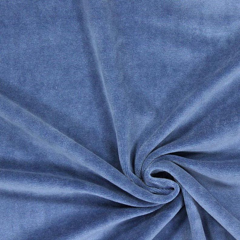 Tecido aveludado Nicki Liso – azul aço,  image number 1