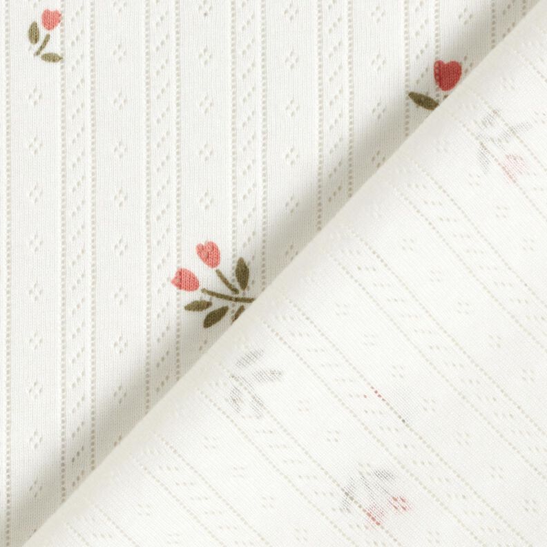 Ajour Jersey de algodão Túlipas – marfim,  image number 4