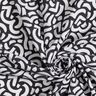 Tecido de viscose Linhas onduladas abstratas – preto/branco | Retalho 70cm,  thumbnail number 3