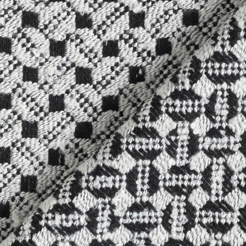 Tecido para sobretudos caixinhas – branco/preto,  image number 5