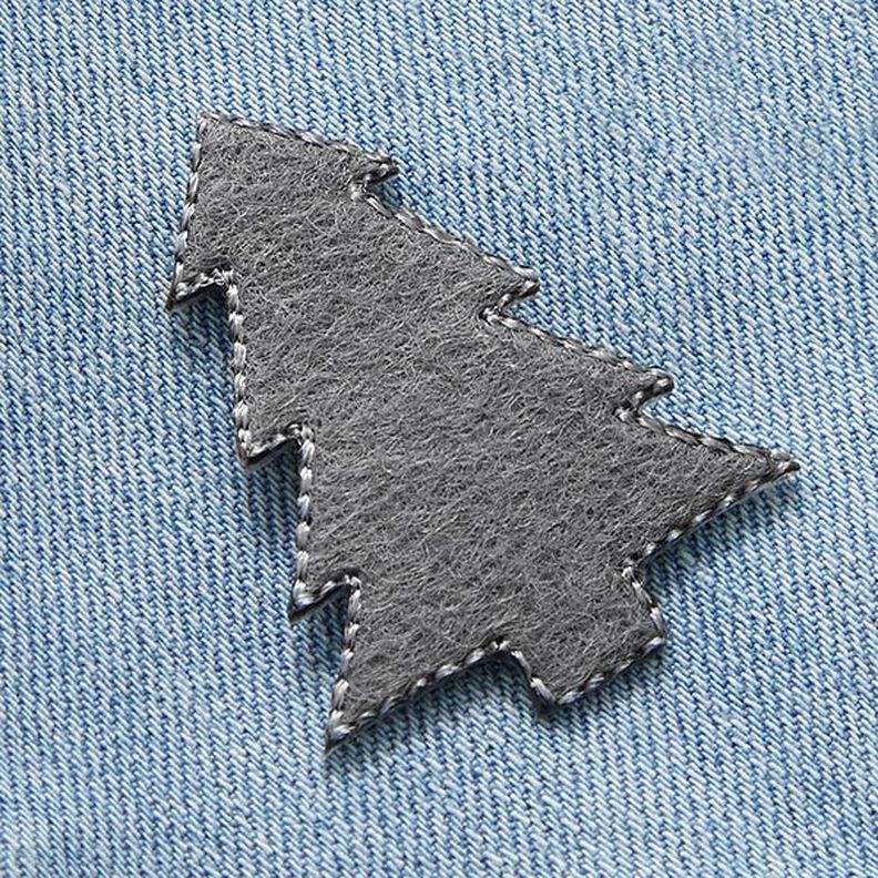 Aplicação Feltro Árvore de Natal [4 cm] – cinzento,  image number 2