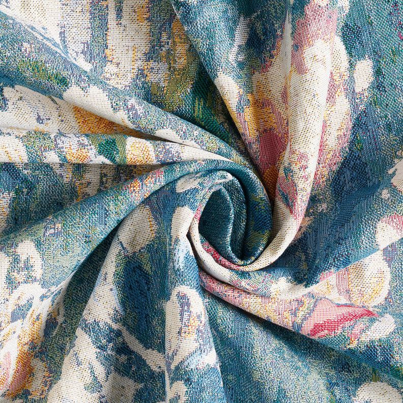 Tecido para decoração Gobelina Nenúfar – bege claro/verde,  image number 3