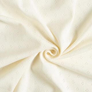 Jersey malha fina com padrão perfurado – branco sujo, 
