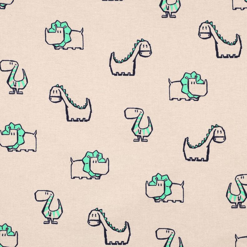 Flanela de algodão Dinossauros atrevidos | Poppy Fabrics – natural/verde esmeralda,  image number 1