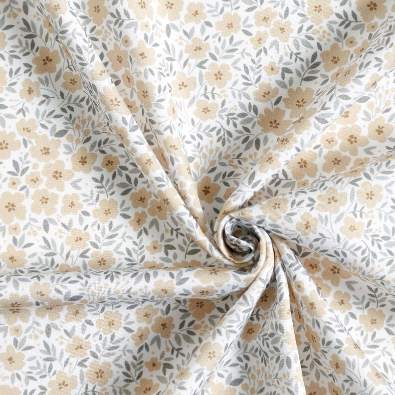 Tecido para decoração Cetim de algodão Mar floral – caju/branco,  image number 3