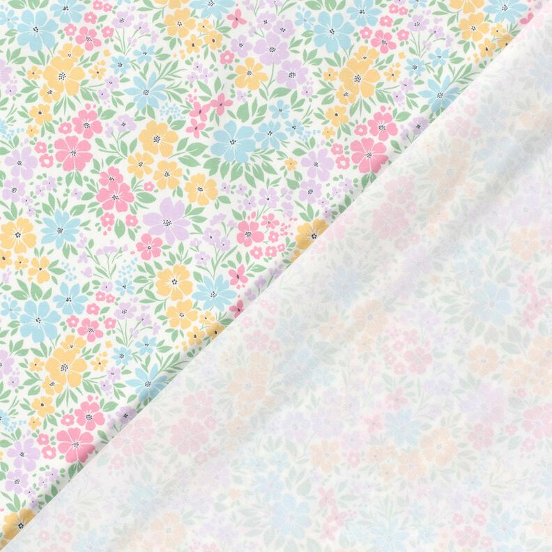 Jersey de algodão Prado de flores delicadas – marfim/vermelho violeta pálido,  image number 4