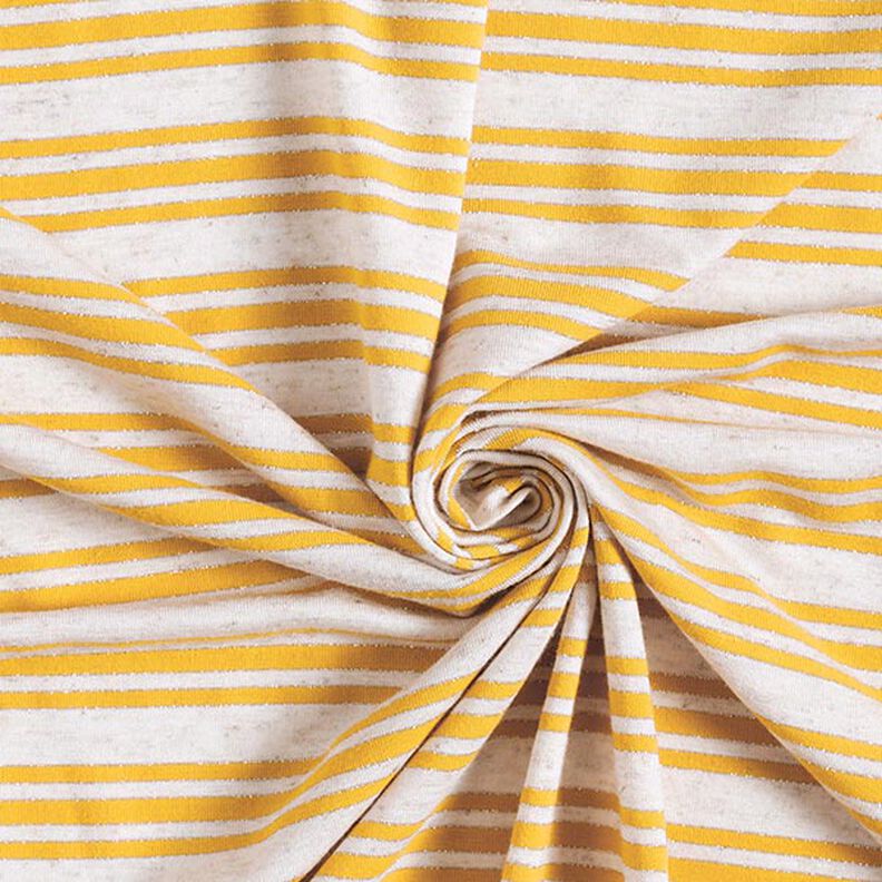 Jersey de viscose Riscas brilhantes irregulares – branco sujo/amarelo-sol,  image number 3