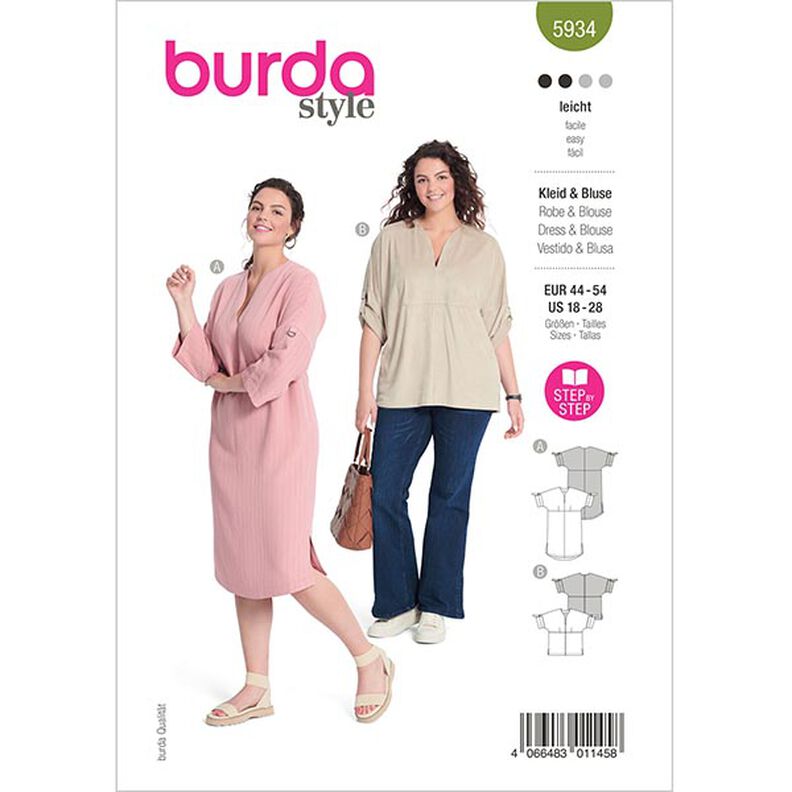 Vestido/blusa plus size  | Burda 5934 | 44-54,  image number 1