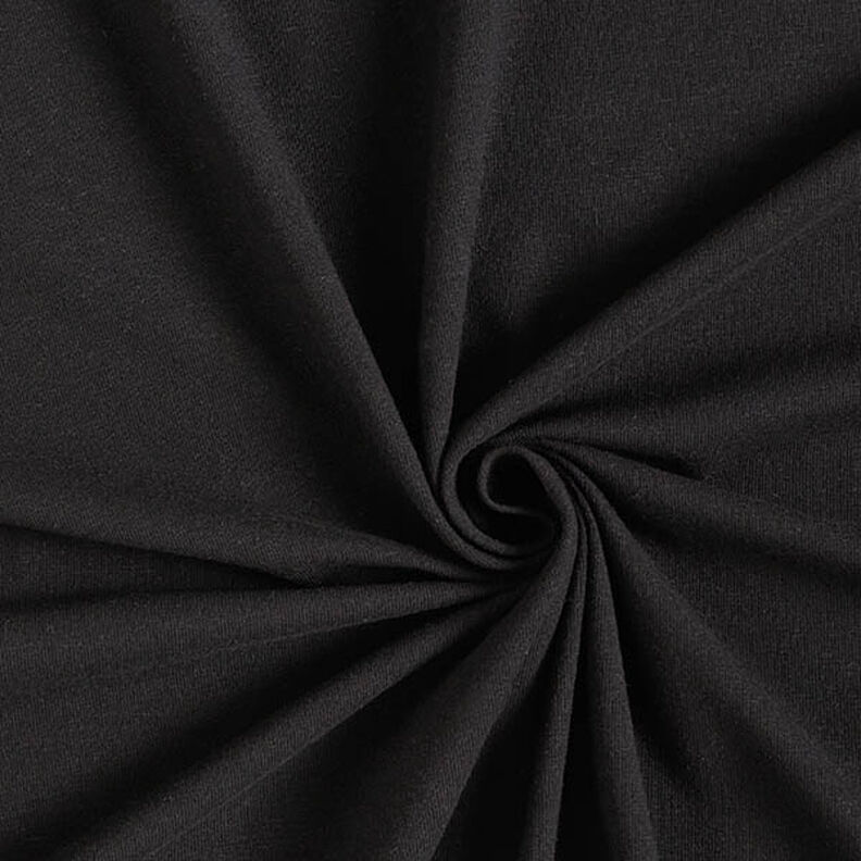 Jersey em mistura algodão e linho liso – preto,  image number 1