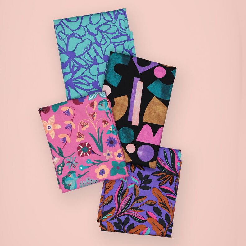 Cetim de algodão Lush Leaves | Nerida Hansen – roxo/bronze,  image number 5