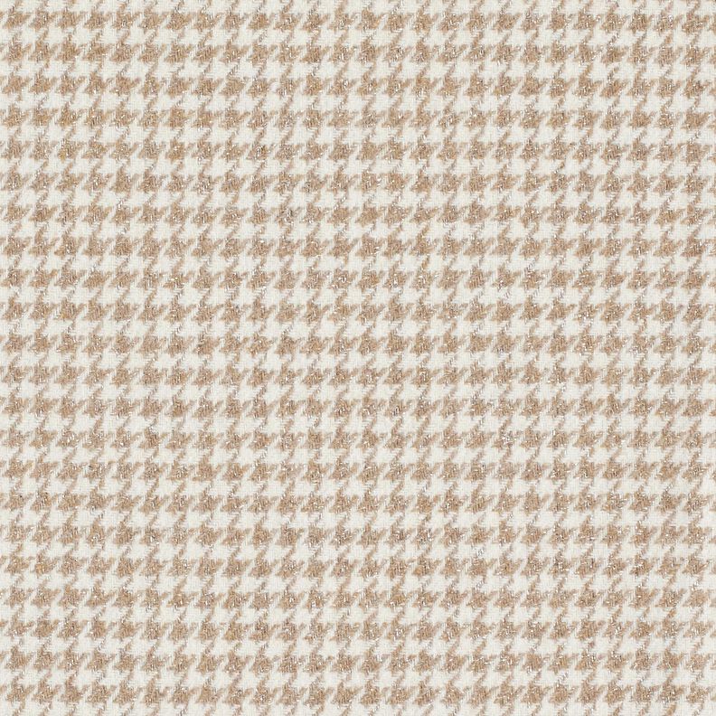 Tecido para sobretudos Mistura de lã Pied-de-poule brilhante – mocca/branco sujo,  image number 1