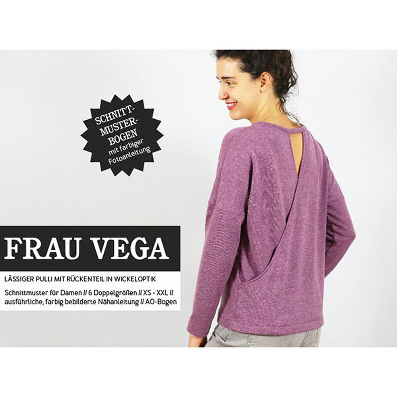 FRAU VEGA - Pullover casual nas costas com look trespasse, Studio Schnittreif  | XS -  XXL,  image number 1