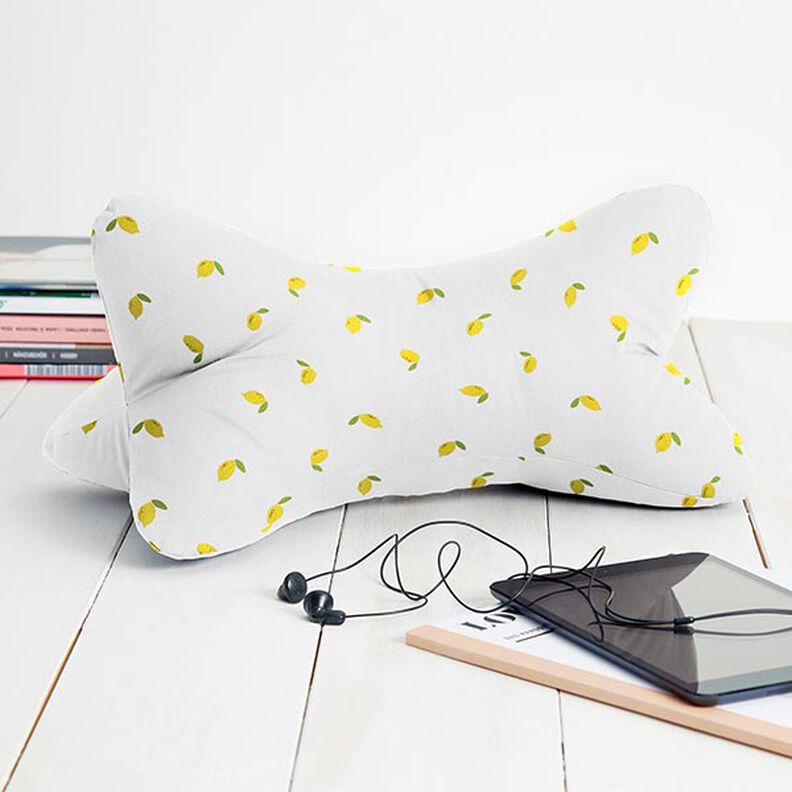 Popelina de algodão Limões – branco,  image number 6