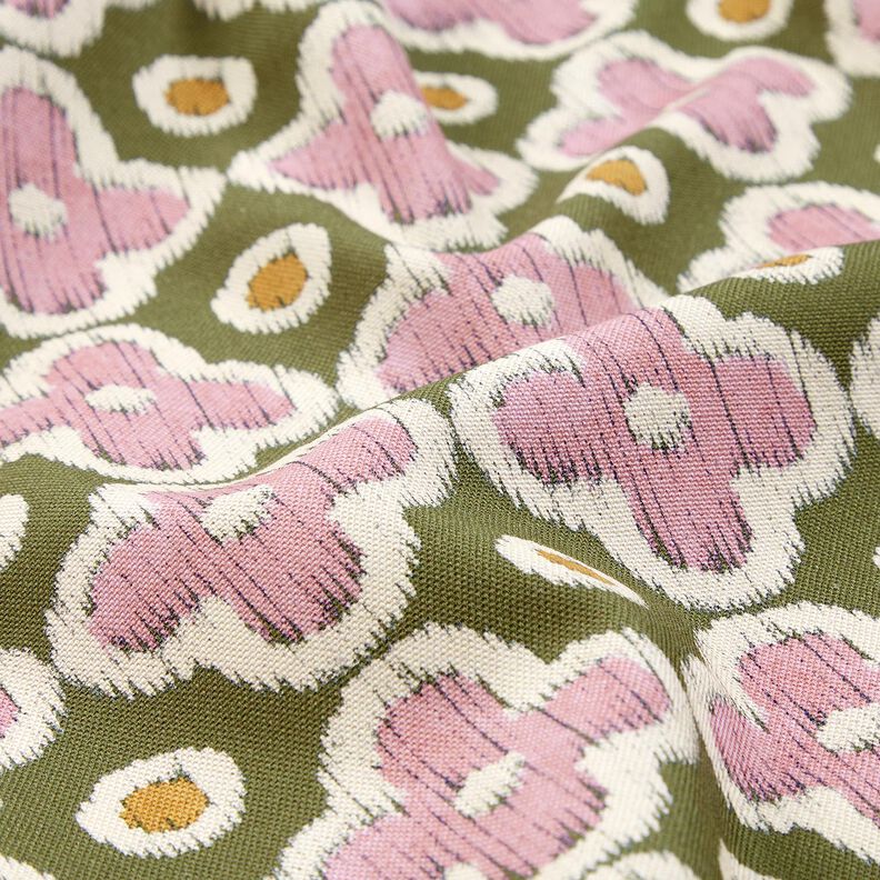 Tecido para decoração Lona Look bordado – verde-pinheiro/rosa-velho claro,  image number 2