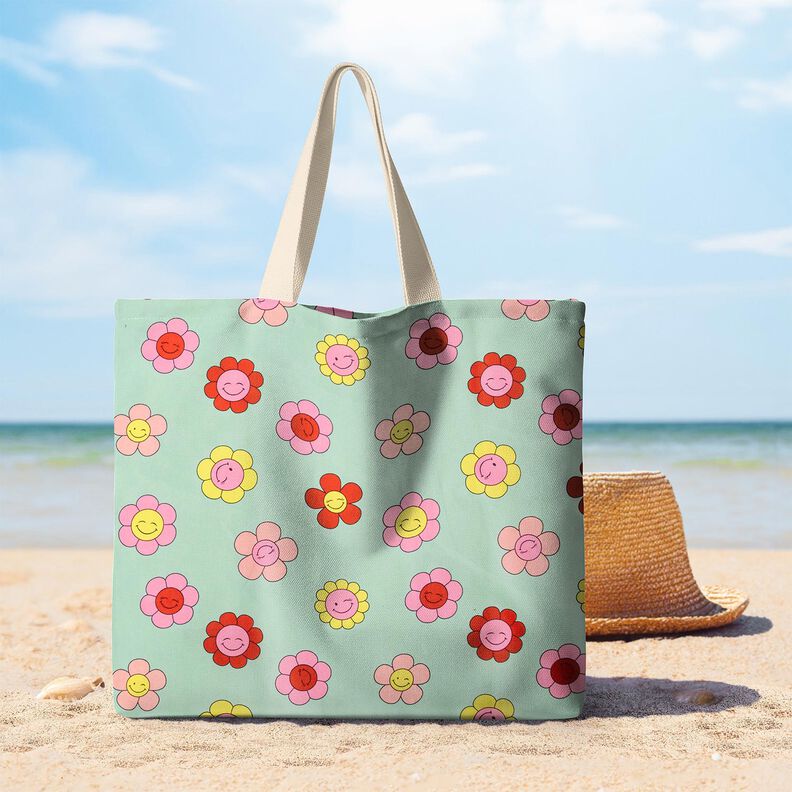 Algodão revestido Flores alegres | Poppy Fabrics – menta/amarelo-limão,  image number 9