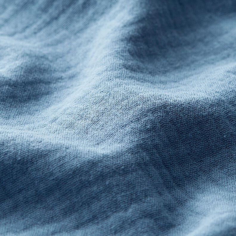 Musselina/ Tecido plissado duplo – azul ganga,  image number 3