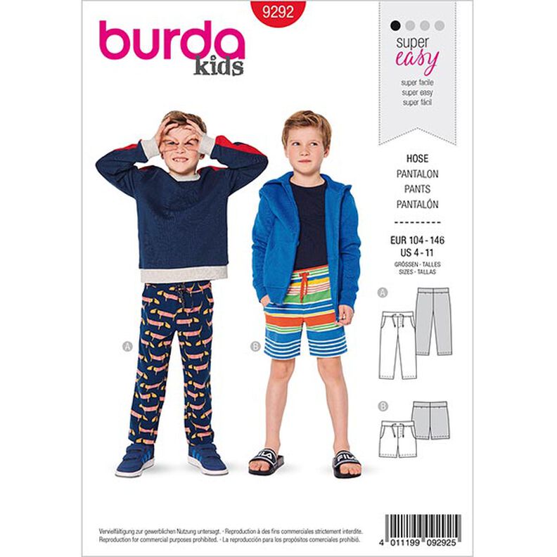 Spodnie, Burda 9292 | 104-146,  image number 1