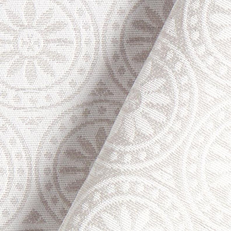 Tecido para exteriores jacquard Ornamentos círculos – cinzento claro/branco sujo,  image number 4