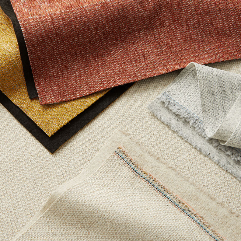 Tecido para estofos Chenille Melange – amarelo-caril/cinzento-prateado,  image number 5