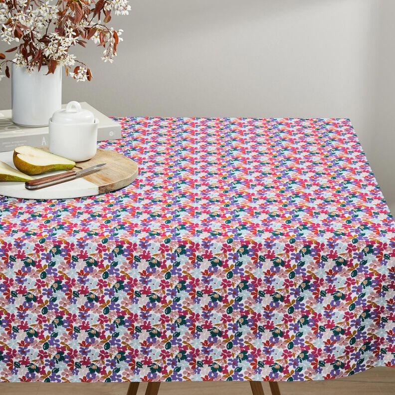 Algodão revestido Flores pastel – branco/roxo,  image number 7