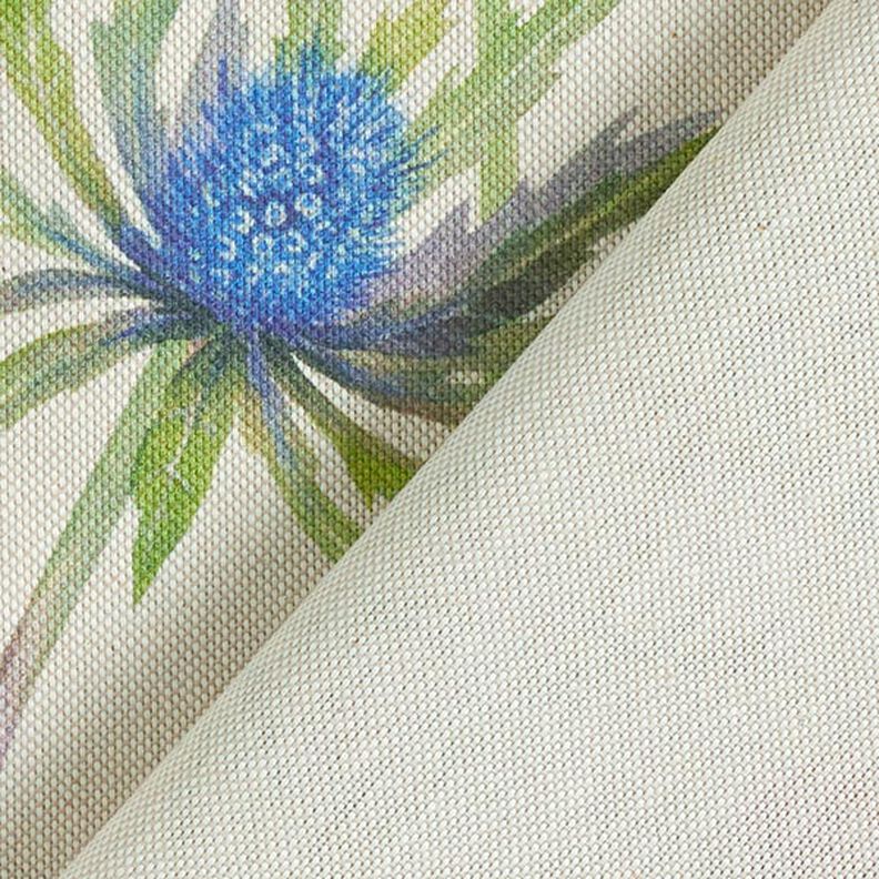 Tecido para decoração Meio linho Panamá Cardos – verde-pinheiro/natural,  image number 4