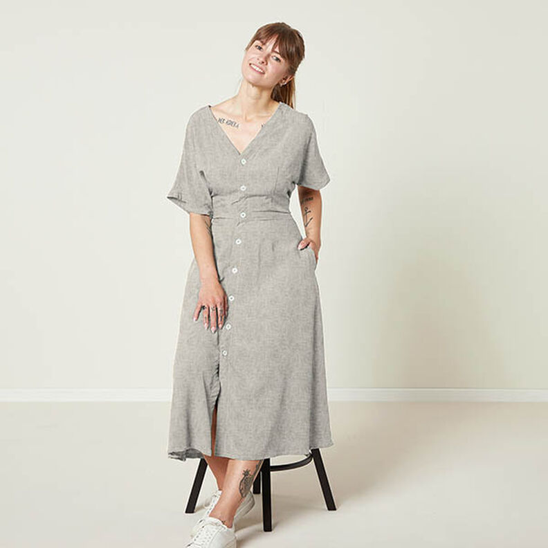 Algodão e linho Melange – taupe,  image number 4