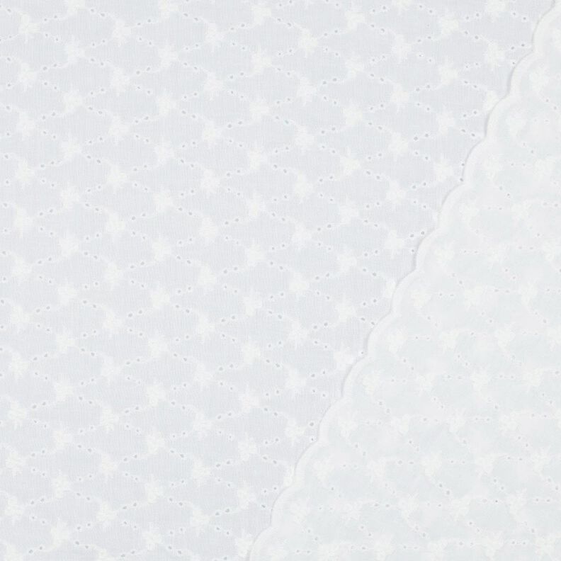 Tecido de algodão Bordado inglês Losangos florais | Poppy Fabrics – branco,  image number 4