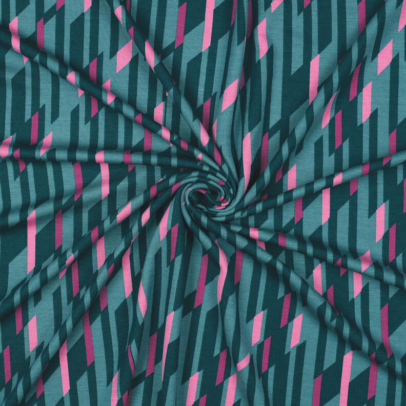 Jersey Romanit Losangos abstratos – azul petróleo/rosa,  image number 3