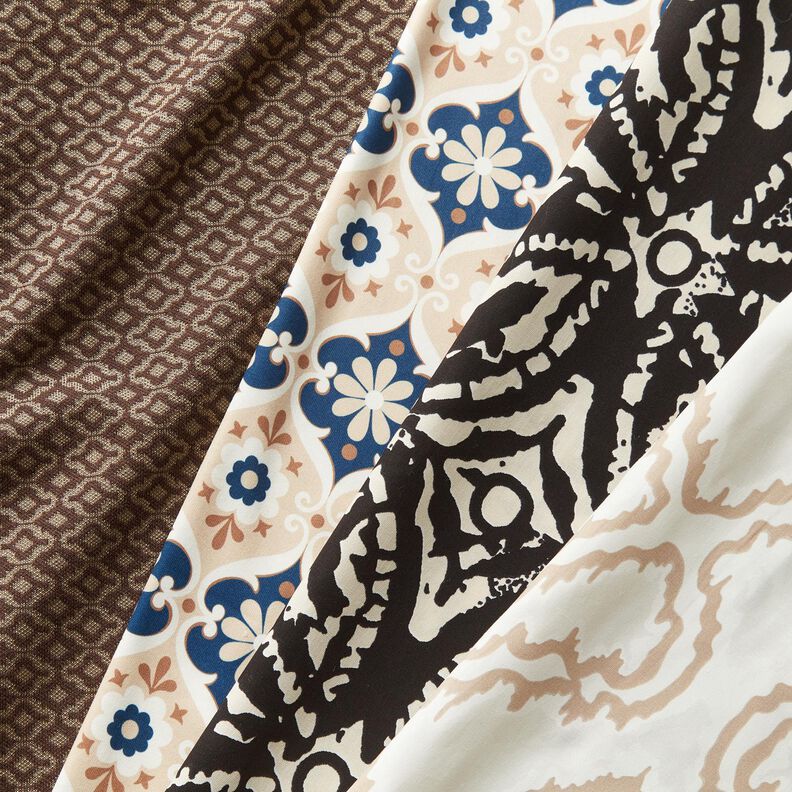 Tecido de algod&atilde;o com linhas serpenteadas &ndash; bege/bege escuro,  image number 6