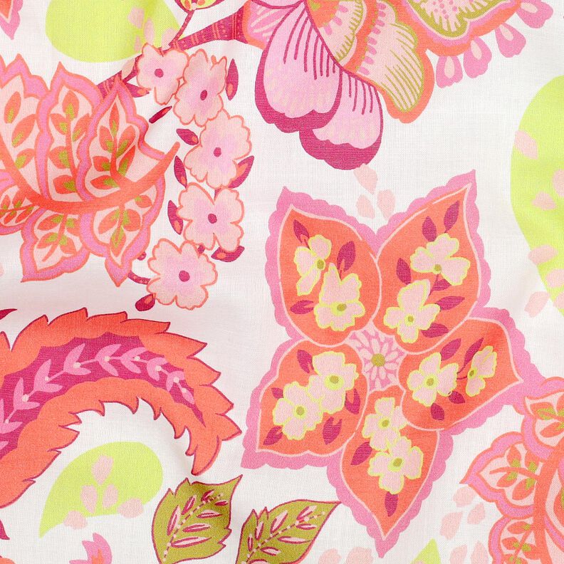 Algodão Voile Stella | Nerida Hansen – branco/cor de coral,  image number 2