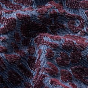Tecido para calças Imitação ganga Estampado Leo – beringela/azul ganga, 