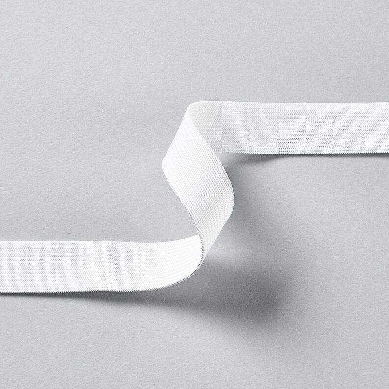 Fita elástica lisa [3 m | 20 mm] – branco,  image number 2
