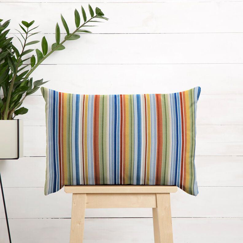 Tecido para toalhas de mesa Riscas finas – branco/azul,  image number 6