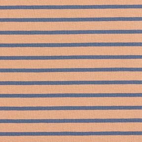Jersey de algodão Riscas estreitas e largas – cobre/azul ganga, 