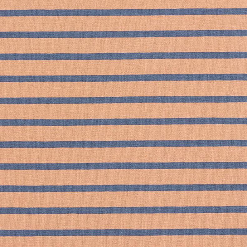 Jersey de algodão Riscas estreitas e largas – cobre/azul ganga,  image number 1