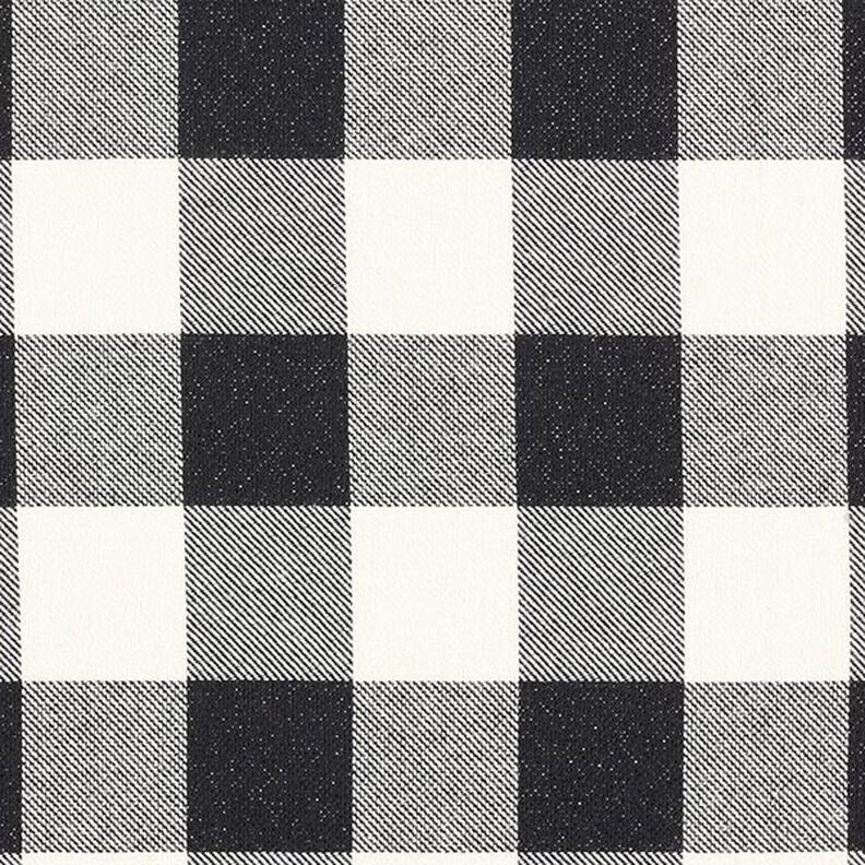 Tecido de algodão Xadrez Lurex – preto/branco,  image number 1