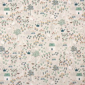 Tecido para decoração Meio linho Panamá Quinta – natural/verde, 