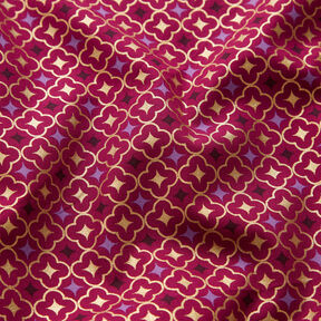 Tecido de algodão Popelina Azulejos festivos – baga/dourado, 