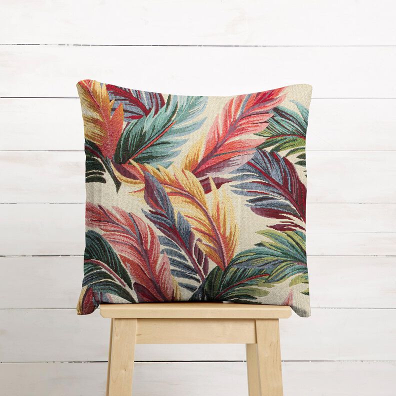 Tecido para decoração Gobelina Folhas de palmeira – bege claro/verde,  image number 6