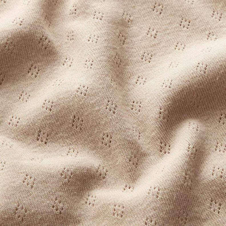 Jersey malha fina com padrão perfurado – beige,  image number 2