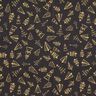 Tecido de algodão Cretone Pinheiros elegantes – preto/dourado,  thumbnail number 1