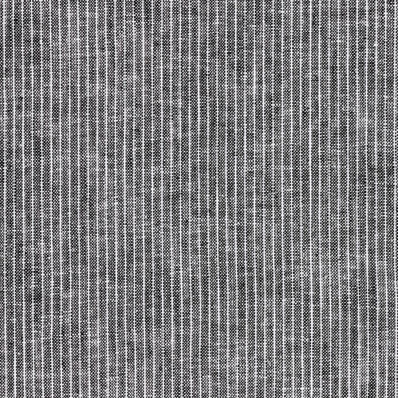 Mistura de linho e algod&atilde;o Riscas estreitas &ndash; preto/branco,  image number 1