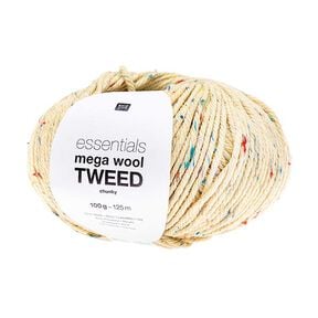 Essentials Mega Wool Tweed Chunky| Rico Design – branco sujo, 
