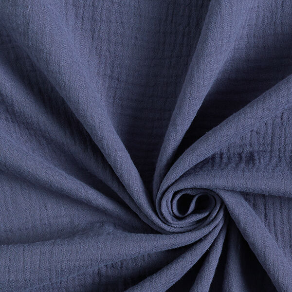 Musselina/ Tecido plissado duplo – azul ganga,  image number 1