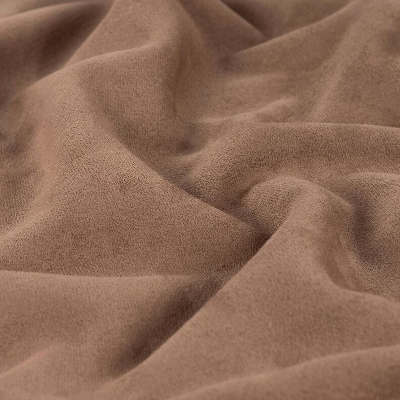 Tecido aveludado com reverso em pele Sherpa – castanho médio,  image number 3