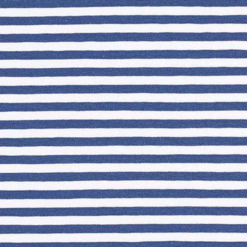 Jersey de algodão Riscas estreitas – azul ganga/branco,  image number 1