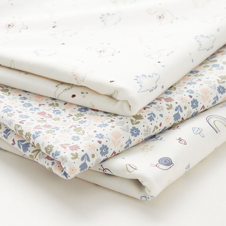 Jersey de algodão Caracóis, cogumelos e arco-íris – branco sujo,  image number 5