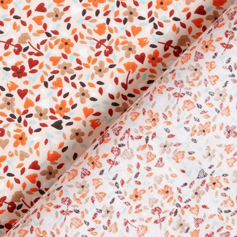 Tecido de algodão Cretone Flores espalhadas – rosé/laranja-pêssego,  image number 4