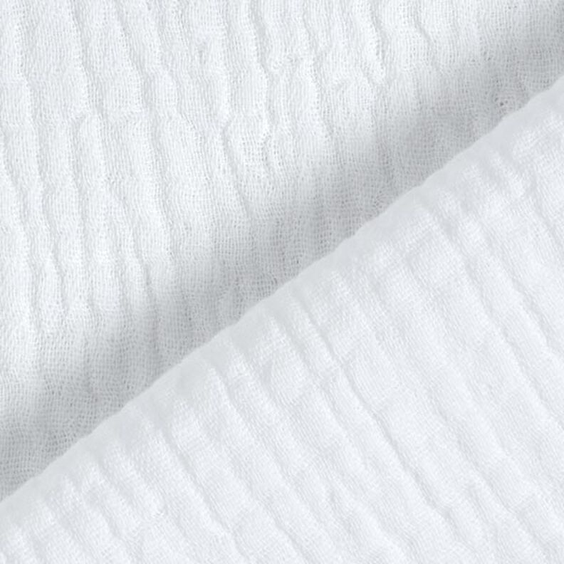 GOTS Musselina de algodão de três camadas – branco,  image number 5